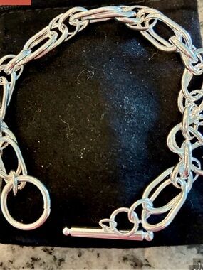 925 Sterling Silver Toggle Chain Bracelet for Women